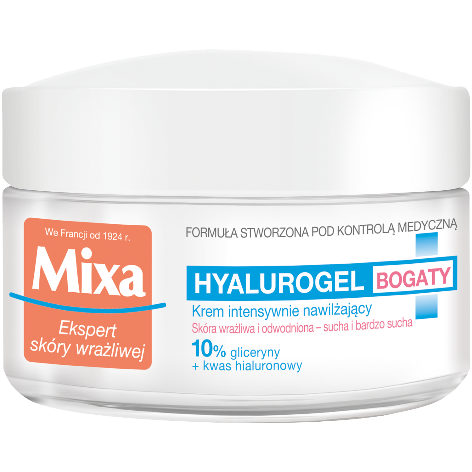 Mixa Hyalurogel Интенсивно увлажняющий крем для лица для чувствительной, сухой и очень сухой кожи, 50 мл