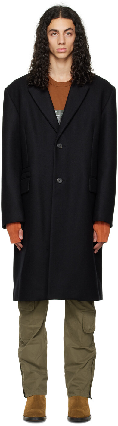 

Черное приталенное пальто Helmut Lang, Черный