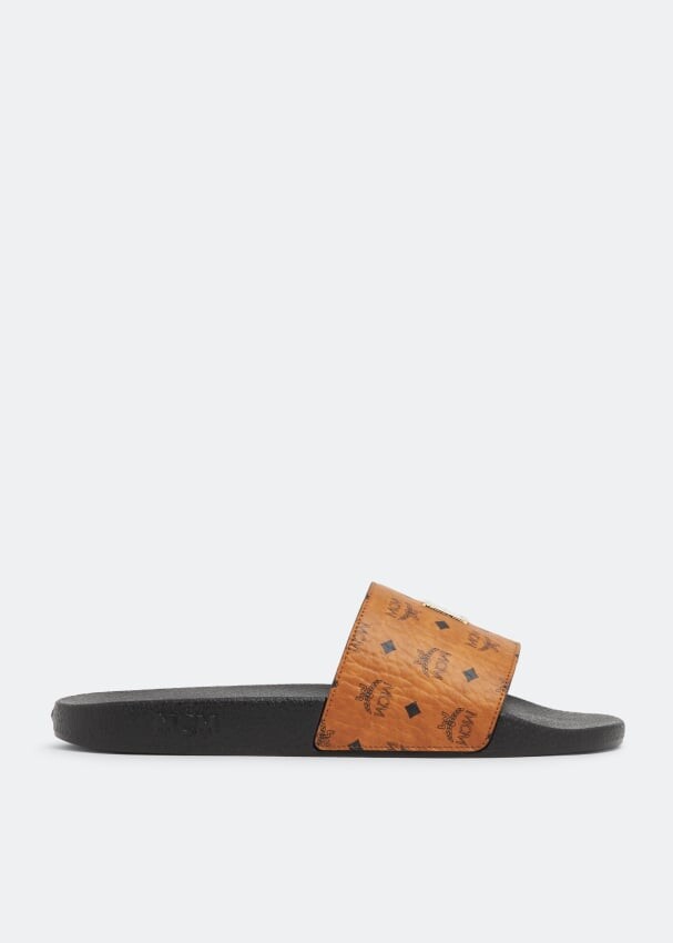 

Шлепанцы MCM Visetos slides, коричневый