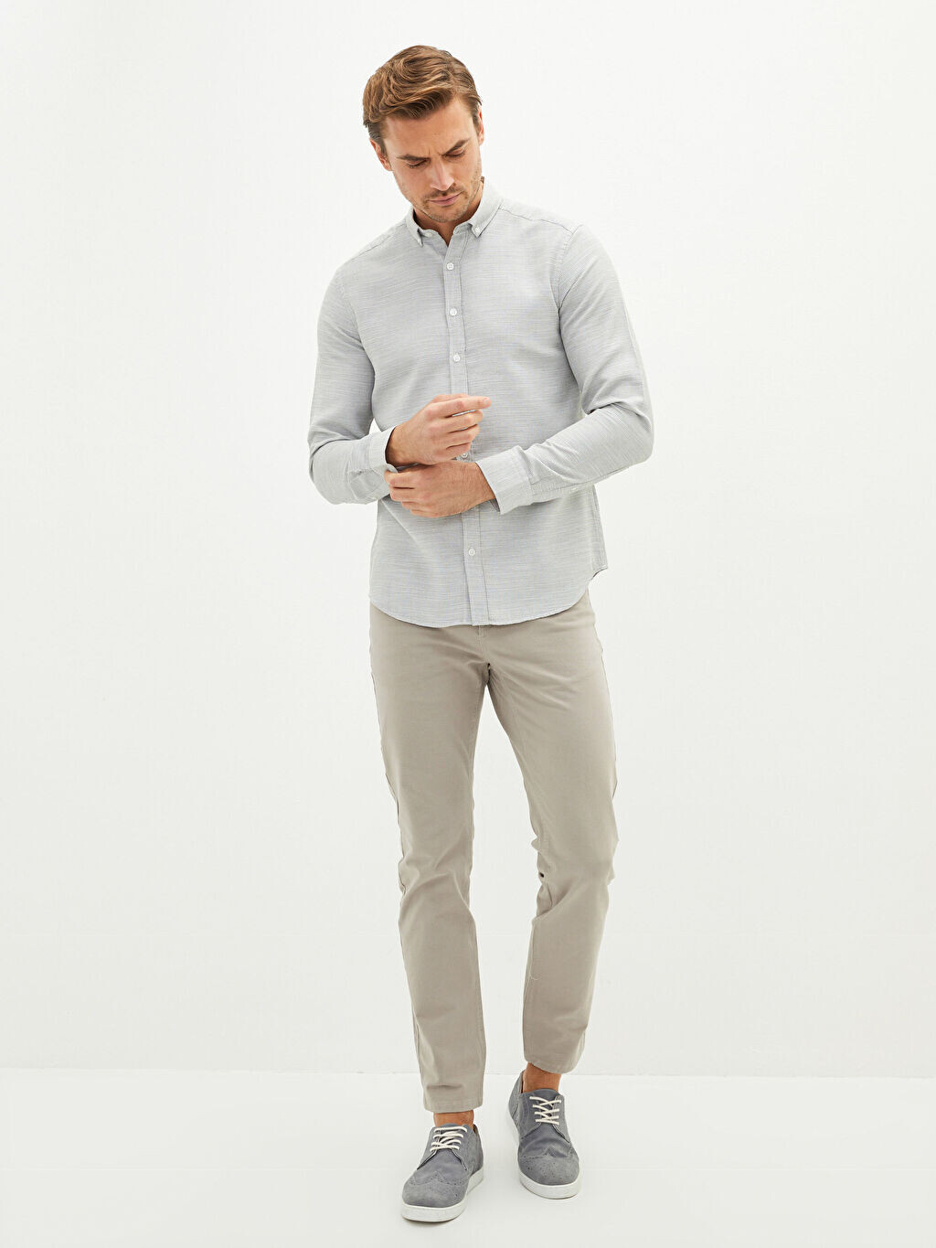 

Мужская рубашка Slim Fit с длинным рукавом LCWAIKIKI Classic