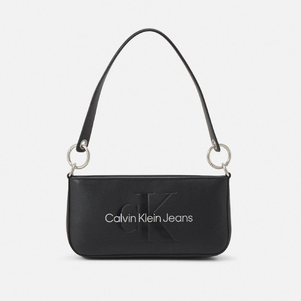 Сумка Calvin Klein Jeans Sculpted Shoulder Pouch Mono, черный сумка через плечо sculpted flap mono calvin klein jeans цвет white silver logo