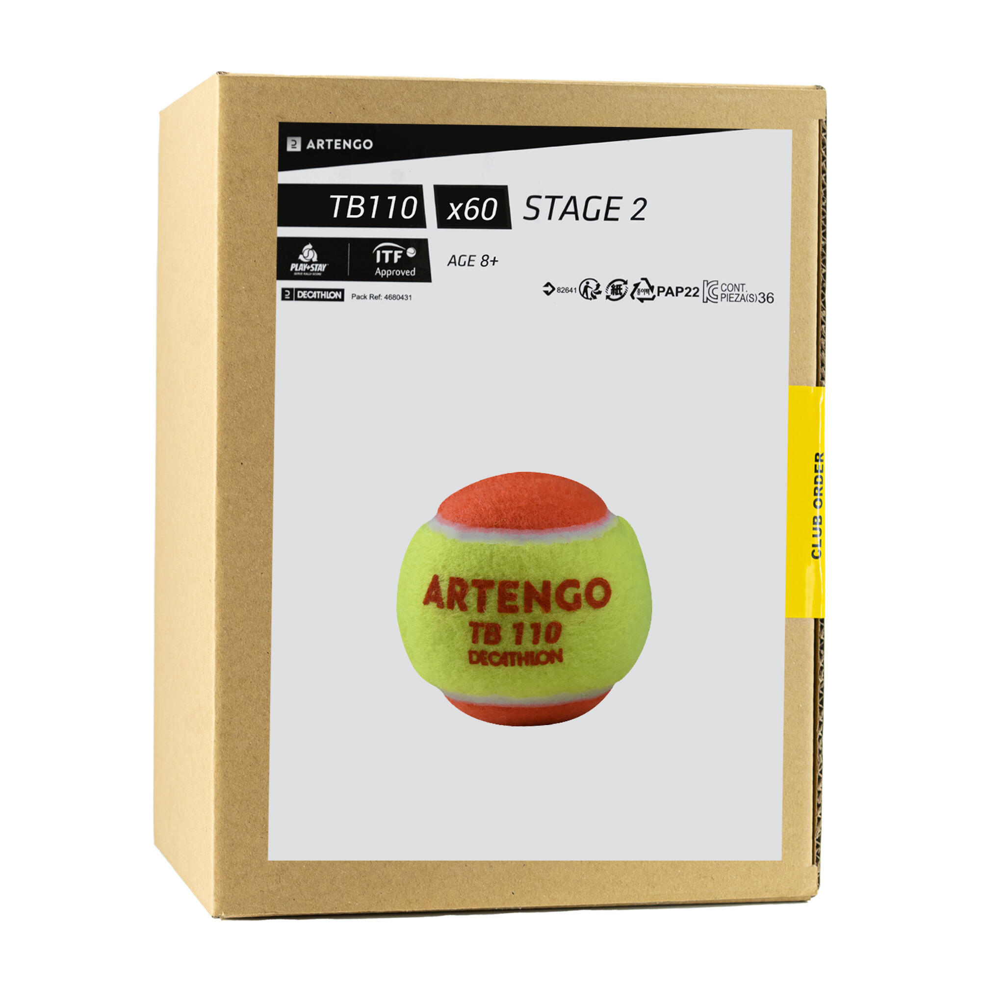 Теннисные мячи - TB110*60 ARTENGO теннисные мячи balls unlimited red x3
