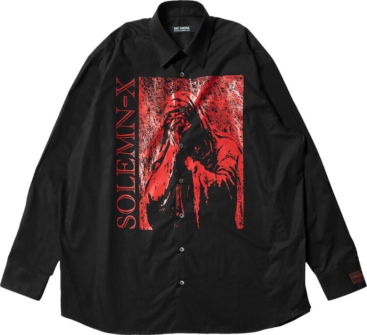

Рубашка Raf Simons Big Fit Solemn X Shirt 'Black', черный