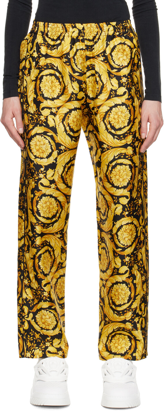 

Черные пижамные штаны Barocco Versace Underwear