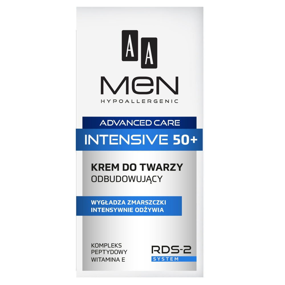 AA Men Advanced Care Intensive 50+ восстанавливающий крем для лица 50мл восстанавливающий крем для лица yousmetica с пробиотиками и витамином с 50 гр