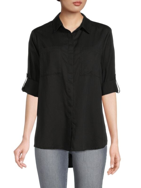 

Рубашка на пуговицах roll tab Saks Fifth Avenue Black