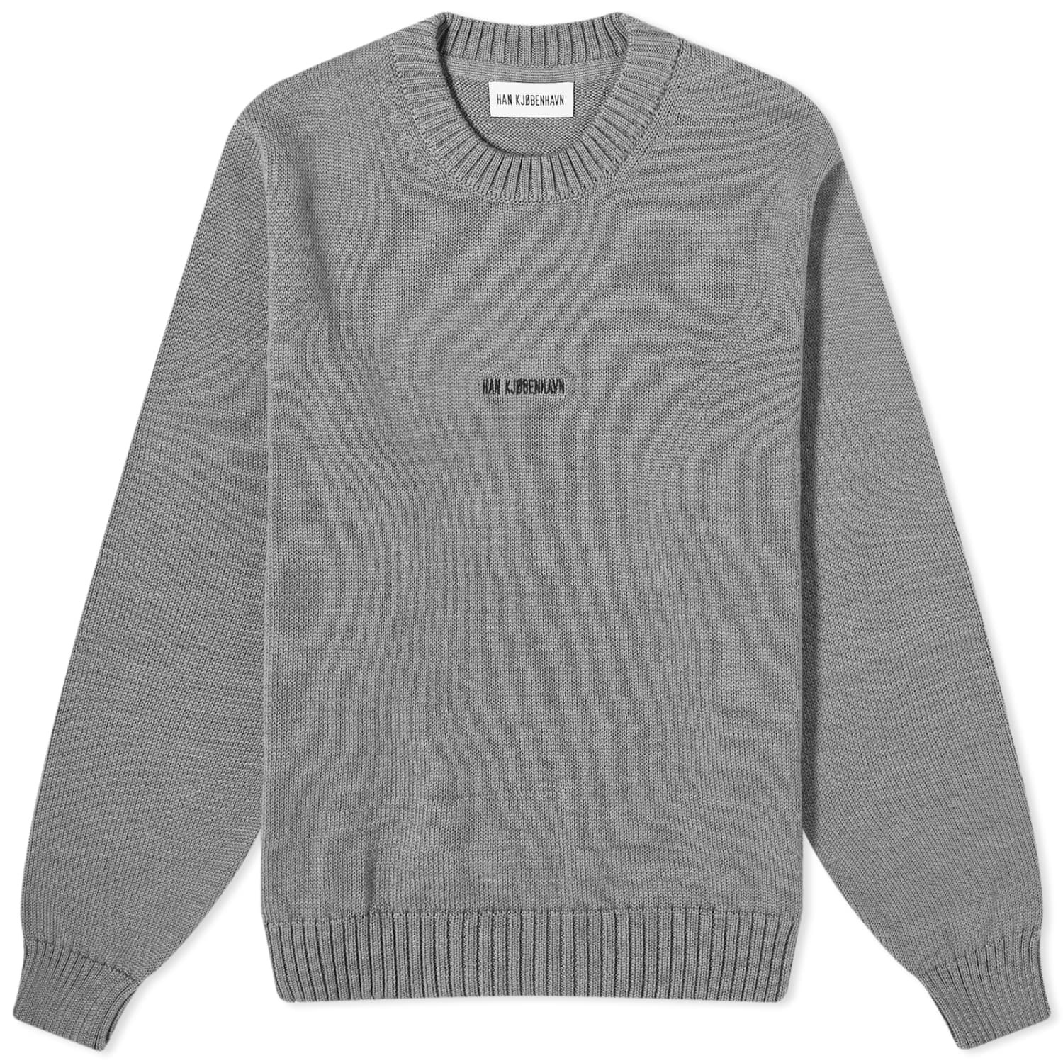 Джемпер Han Kjobenhavn Regular Knit Logo, серый свитшот han kjobenhavn силуэт прямой средней длины размер m серый
