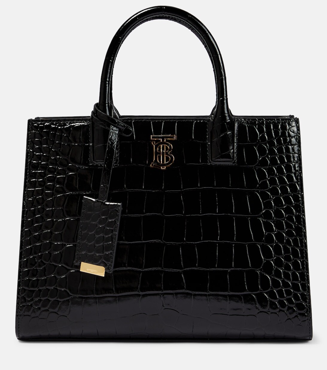 

Сумка-тоут Frances Mini из кожи с эффектом крокодила Burberry, черный