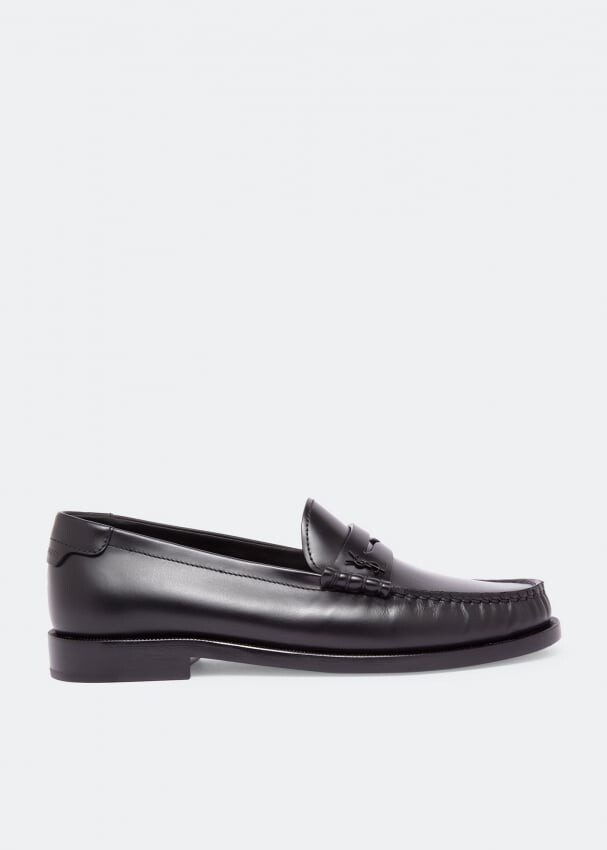 

Лоферы SAINT LAURENT Monogram leather loafers, черный