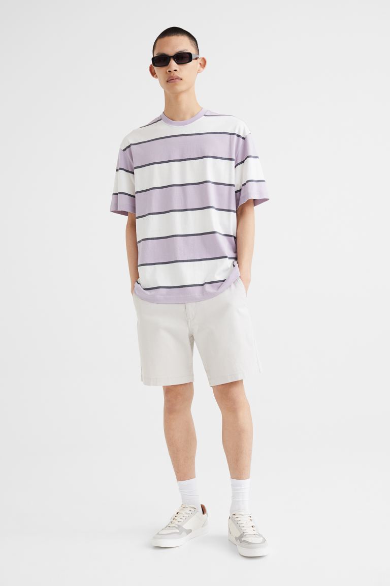 Хлопковые шорты чинос стандартного кроя H&M, светло-бежевый шорты slim fit из хлопкового твила h