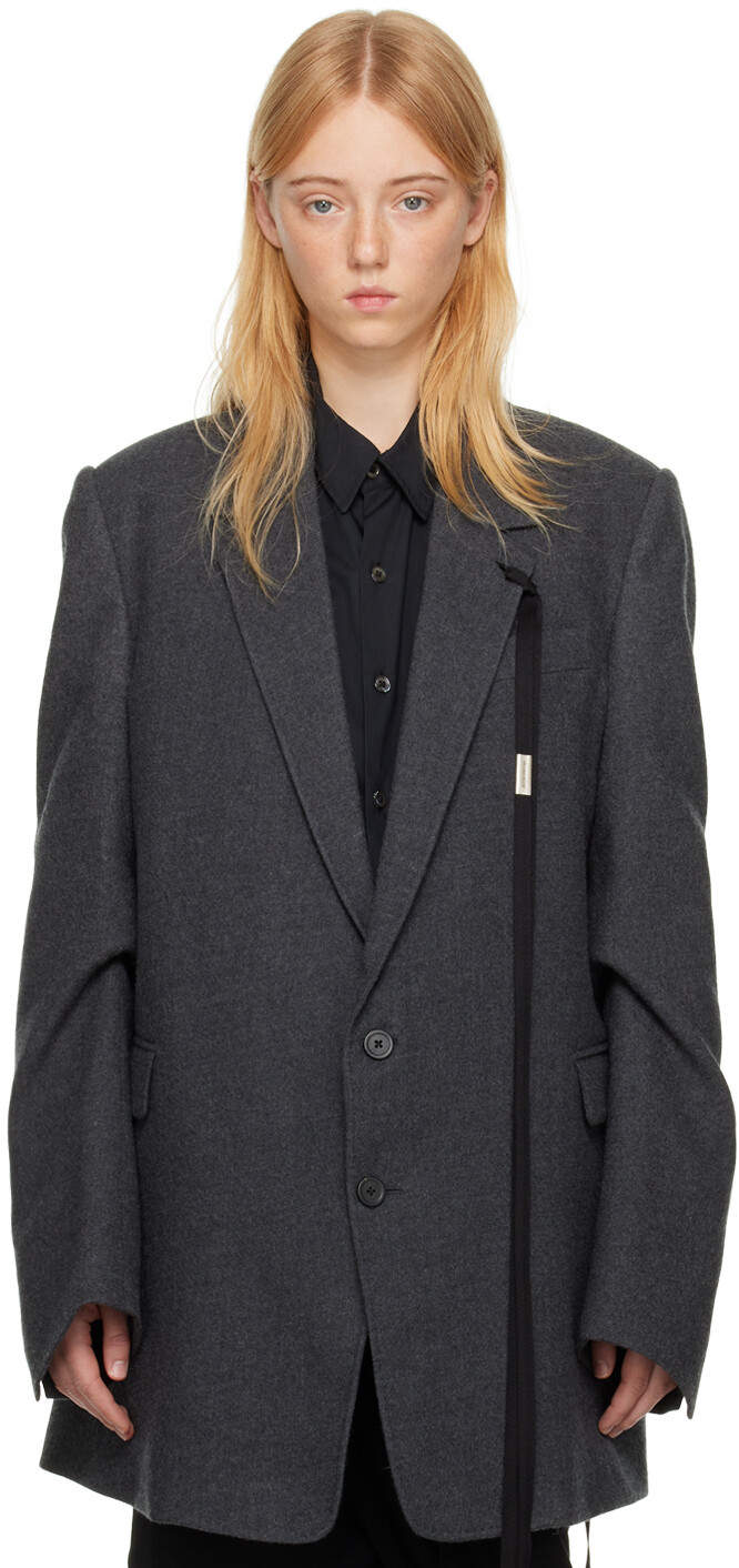 

Серый пиджак Agnes Ann Demeulemeester