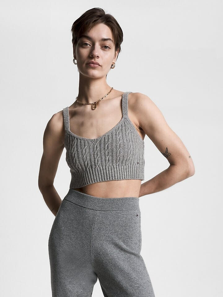 

Топ Tommy Hilfiger Halter, серый