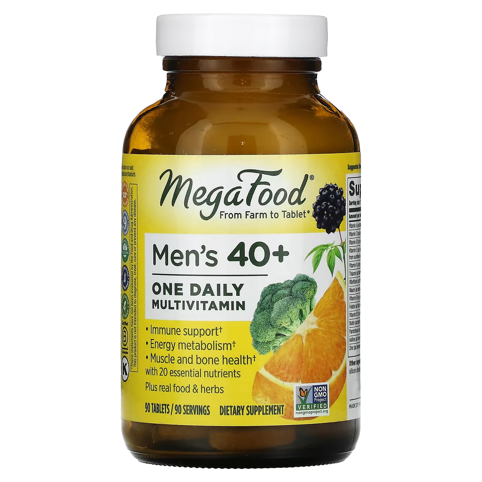 Мультивитамины MegaFood для мужчин 40+, 90 таблеток megafood ежедневные витамины для мужчин без железа 90 таблеток