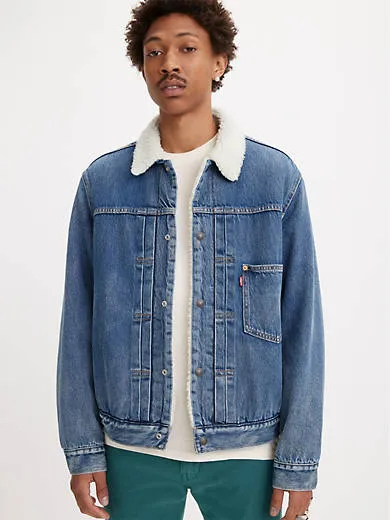 

Куртка-дальнобойщик из шерпа type i Levi's, цвет Fall Break - Medium Wash