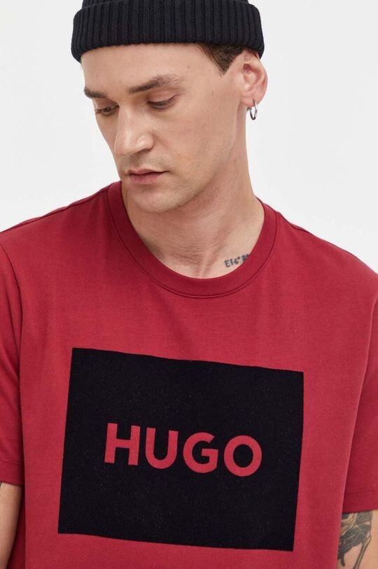 

Хлопковая футболка Hugo, гранат