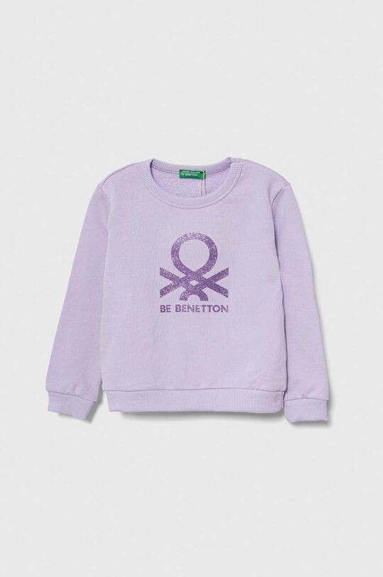 

Детская хлопковая толстовка United Colors of Benetton, фиолетовый
