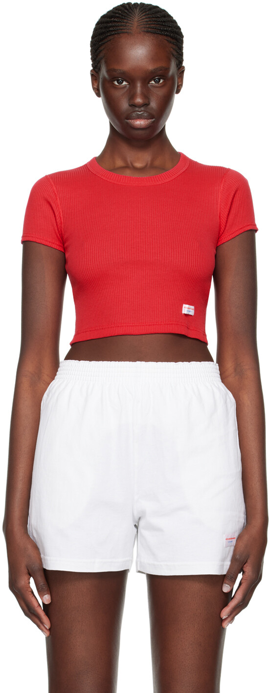 

Красная футболка в рубчик Alexander Wang
