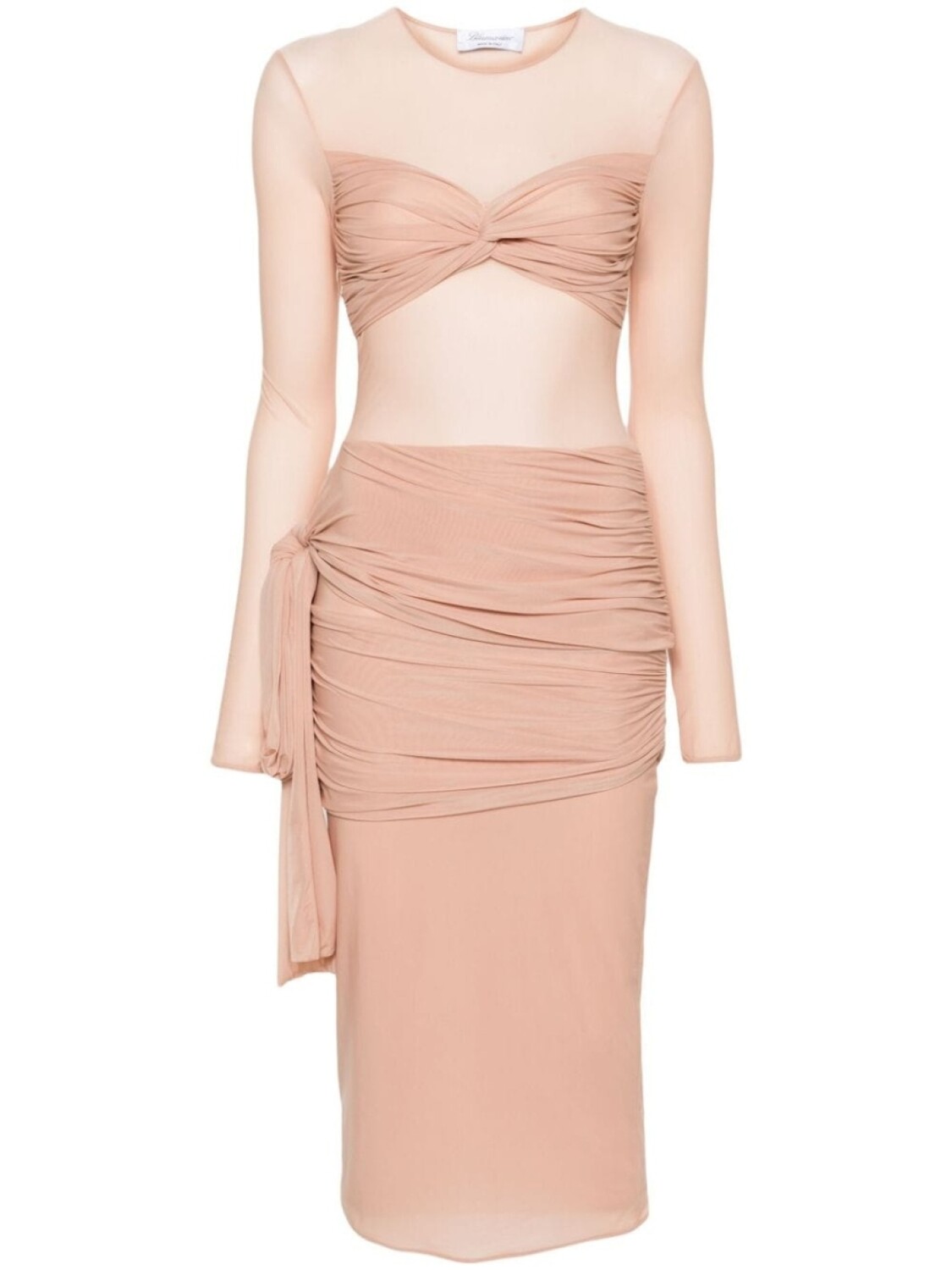 

Платье миди из джерси со сборками Blumarine, розовый