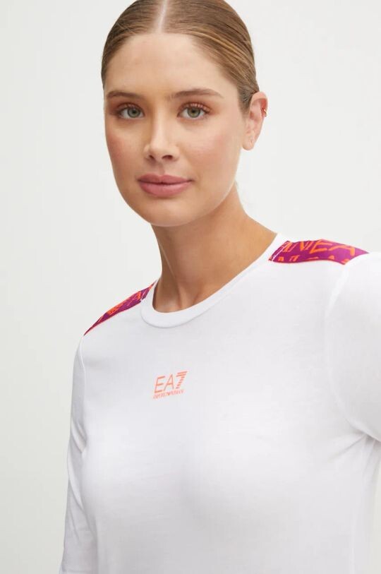 

Хлопковая рубашка с длинным рукавом EA7 Emporio Armani, белый