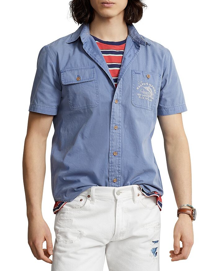 

Классическая рабочая рубашка из твила с вышивкой Polo Ralph Lauren