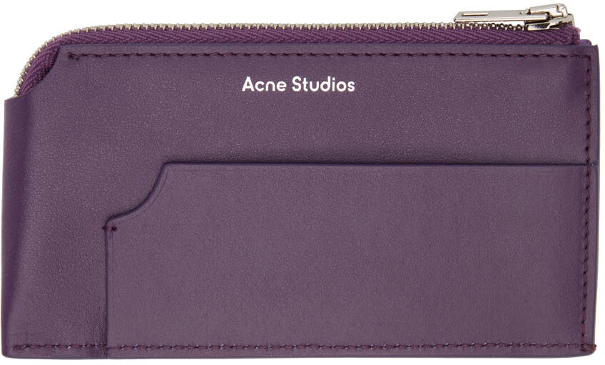 

Пурпурный бумажник на молнии из телячьей кожи Acne Studios