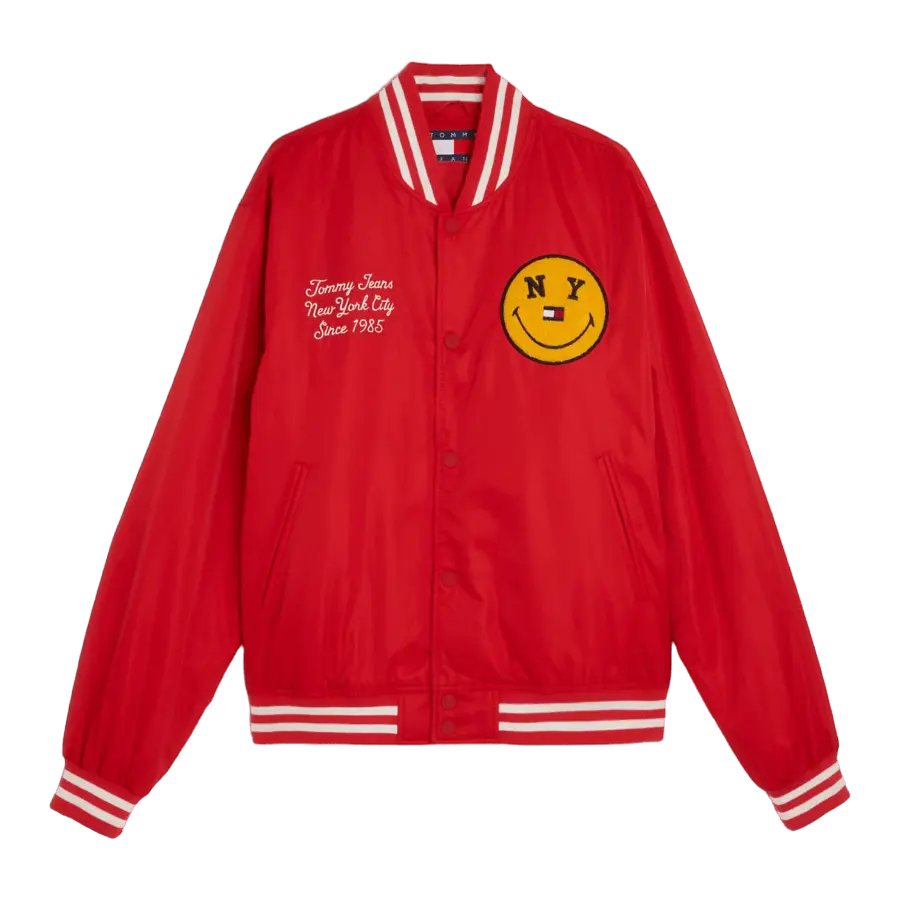 

Куртка-бомбер Tommy Jeans Smiley Baseball, красный