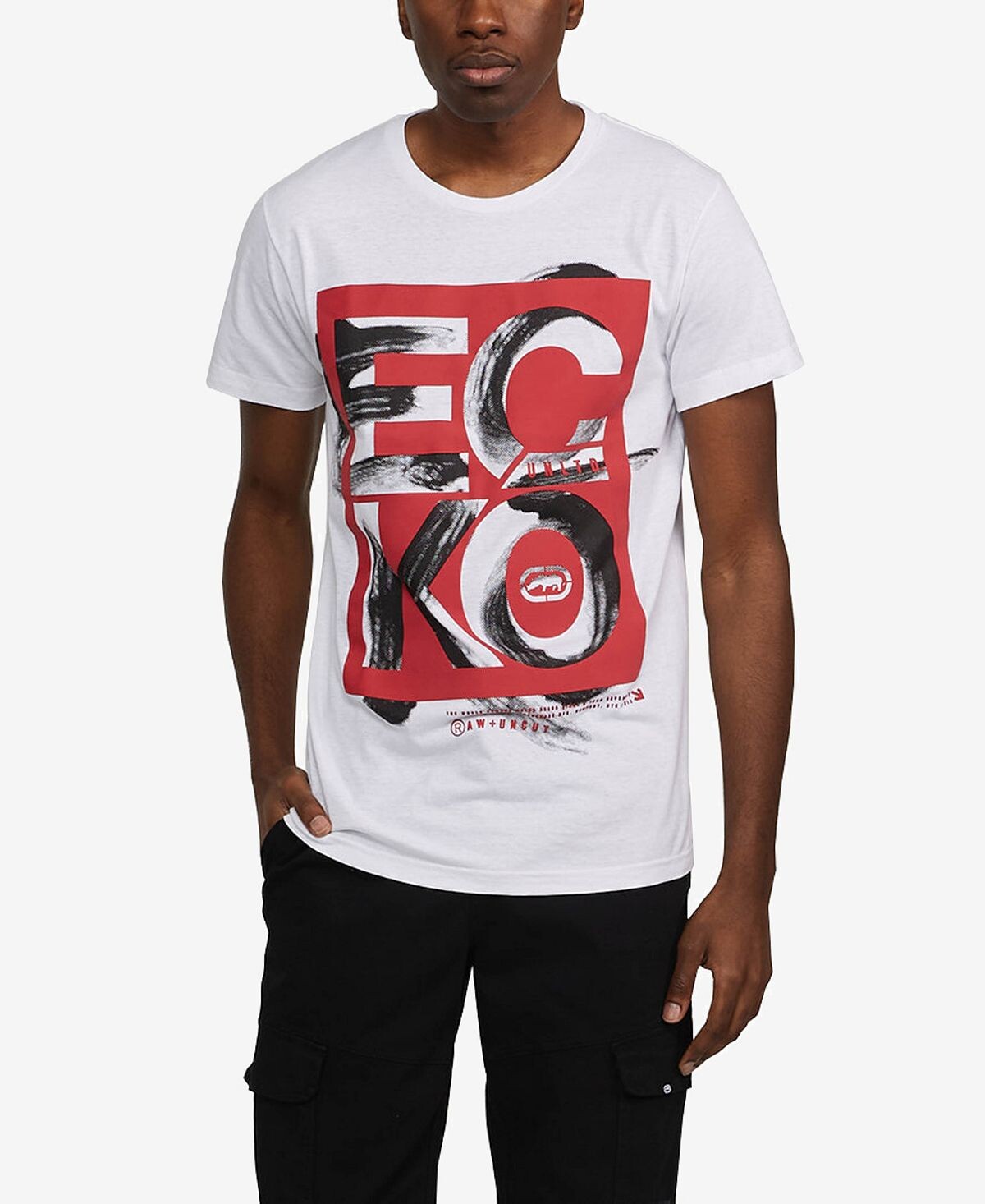

Мужская футболка с рисунком big and tall stencil up Ecko Unltd, белый