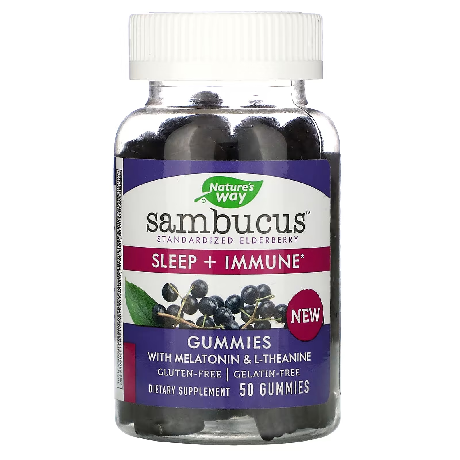 Nature's Way Sambucus Sleep + Immune, 50 конфет nature s way sambucus sleep immune 50 gummies