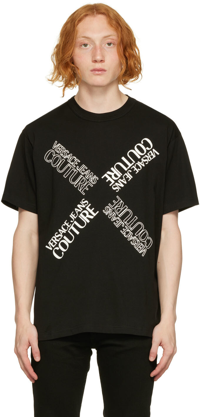 

Футболка с черным крестом Versace Jeans Couture