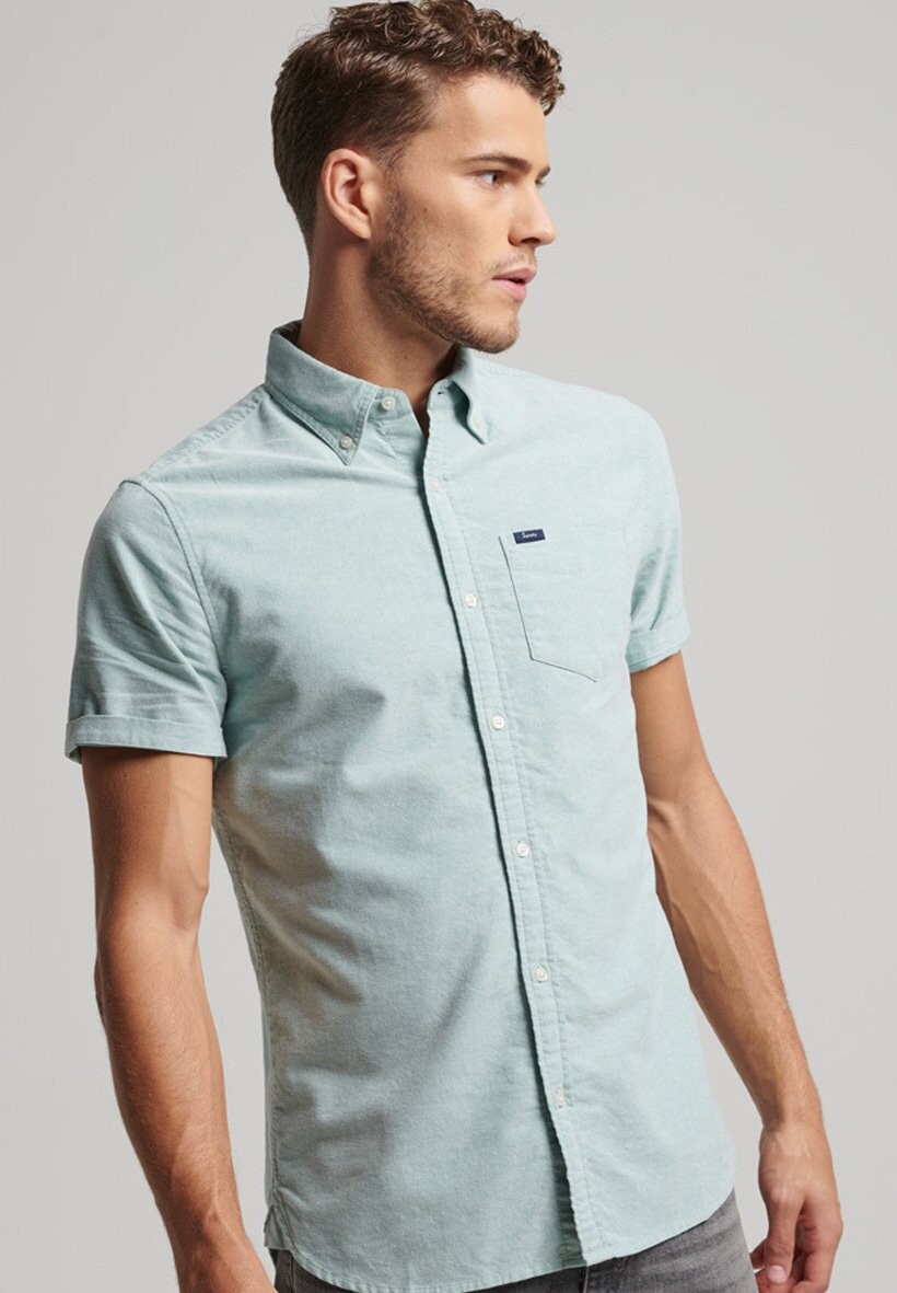 

Рубашка OXFORD SHORT SLEEVE Superdry, цвет sage green