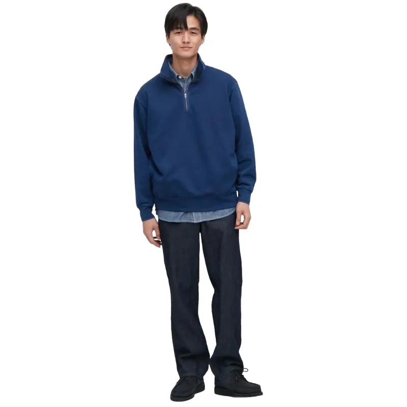 

Толстовка Uniqlo Indigo Half-Zipped Pullover, темно-синий