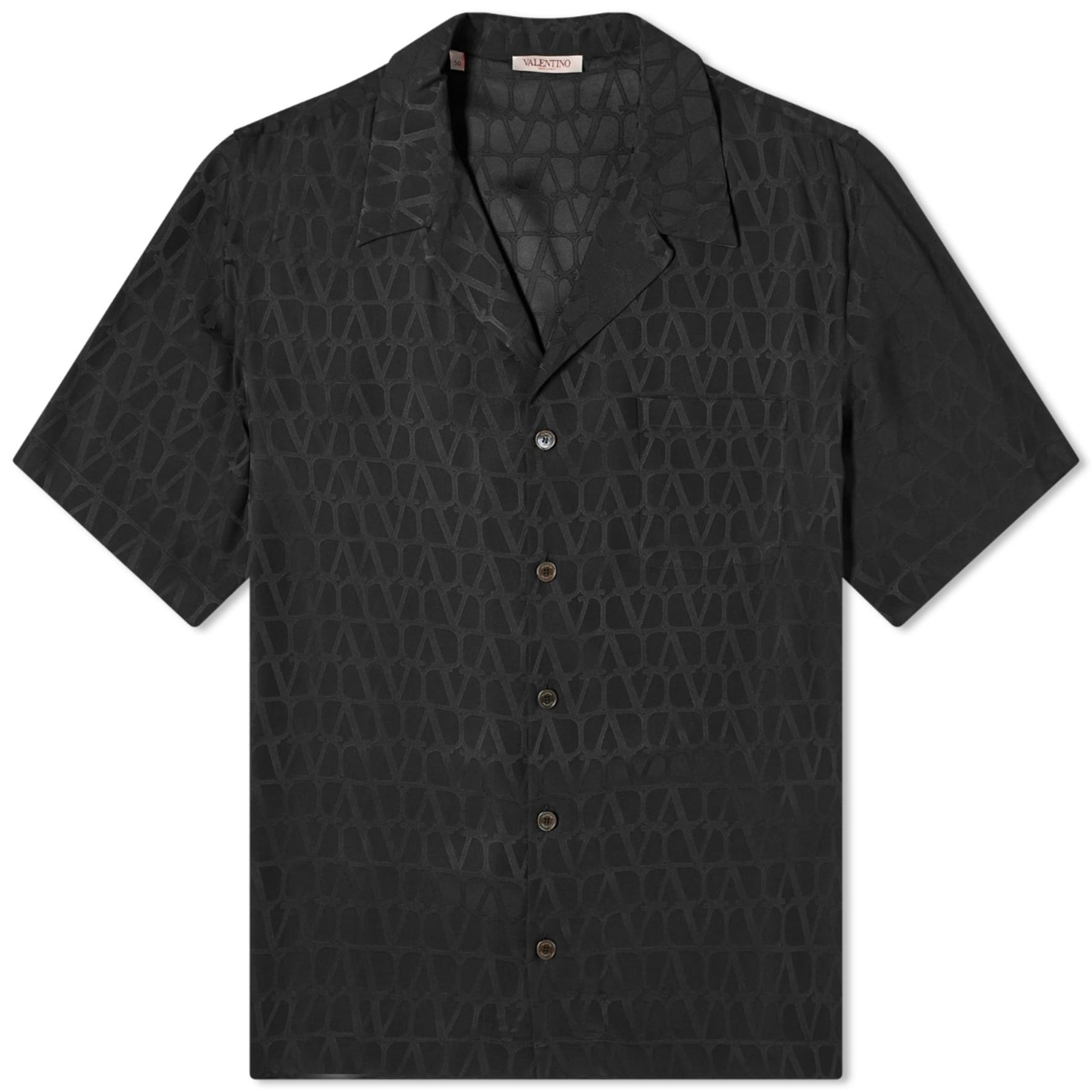 Рубашка Valentino Icon Silk Vacation, черный