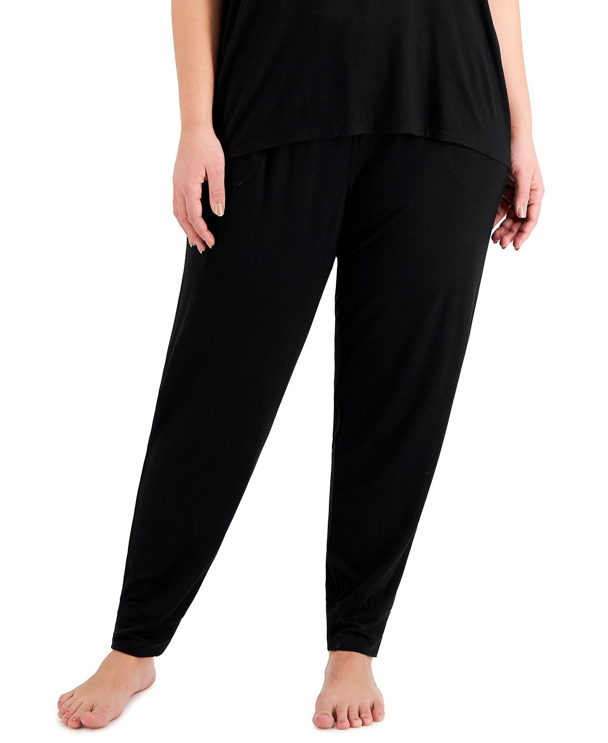 

Пижамные штаны plus size essential jogger, созданные для macy's Alfani, черный