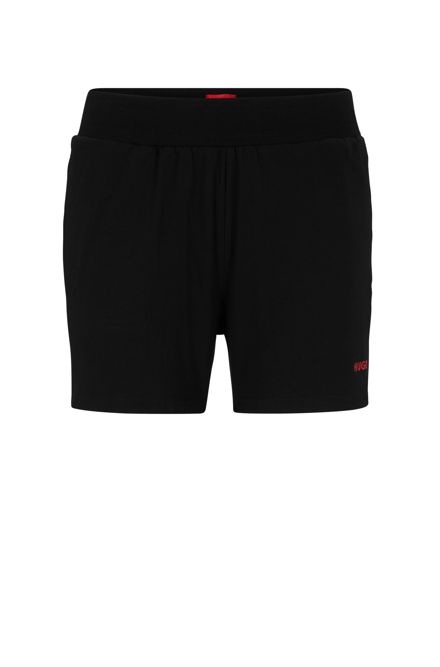Шорты Hugo Boss Single-jersey Loungewear Shorts With Contrast Logo, черный