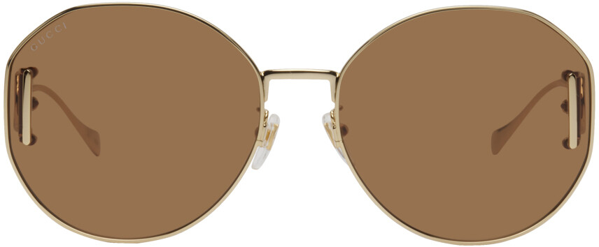 

Золотые круглые солнцезащитные очки Gucci