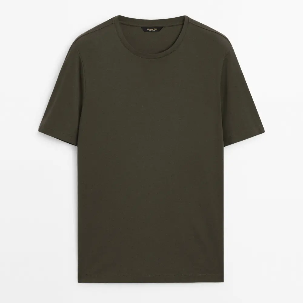 

Футболка Massimo Dutti Short Sleeve Mercerised Cotton, зеленый