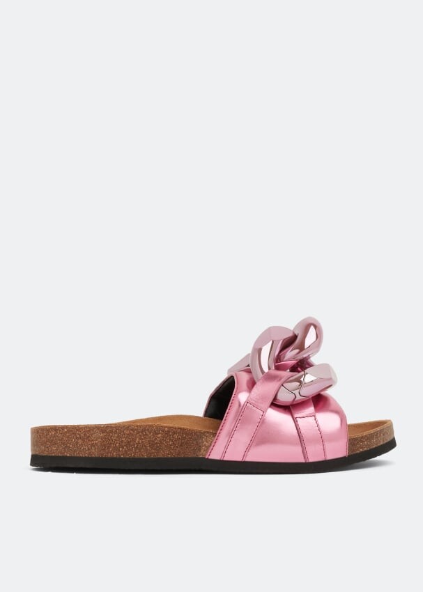 

Шлепанцы JW ANDERSON Chain slides, розовый