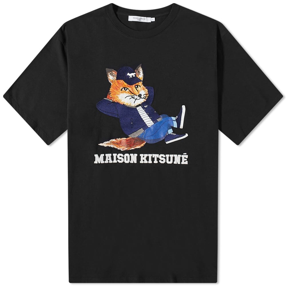 

Футболка Maison Kitsune Dressed Fox Print Easy Tee, Черный