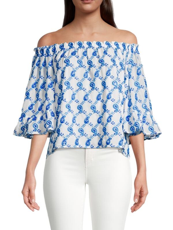 

Топ alva с открытыми плечами Lilly Pulitzer Blue