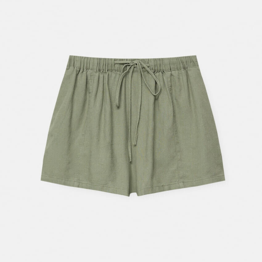 

Шорты с эластичным поясом Pull&Bear Flowing Rustic Shorts, хаки