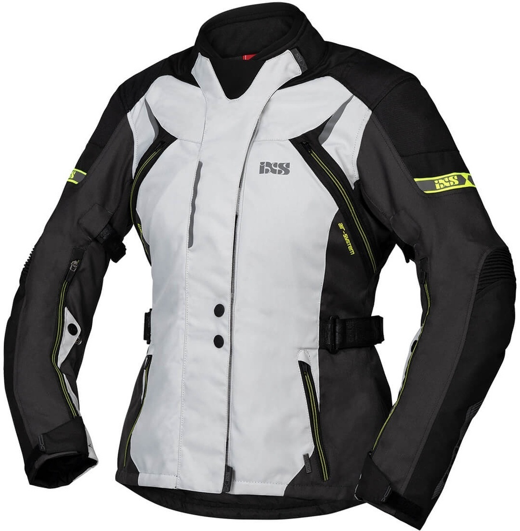цена Куртка IXS Tour Liz-ST для женщин для мотоцикла Текстильная, серо-черно-желтая