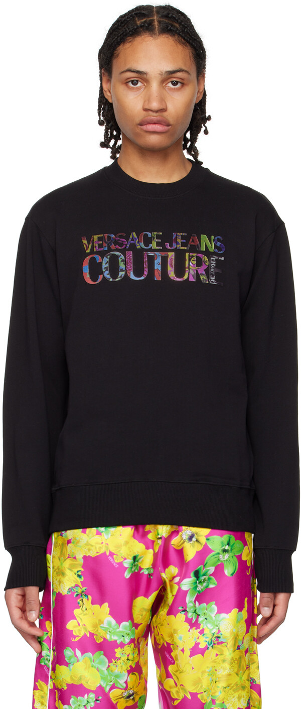 

Черный свитшот с круглым вырезом Versace Jeans Couture