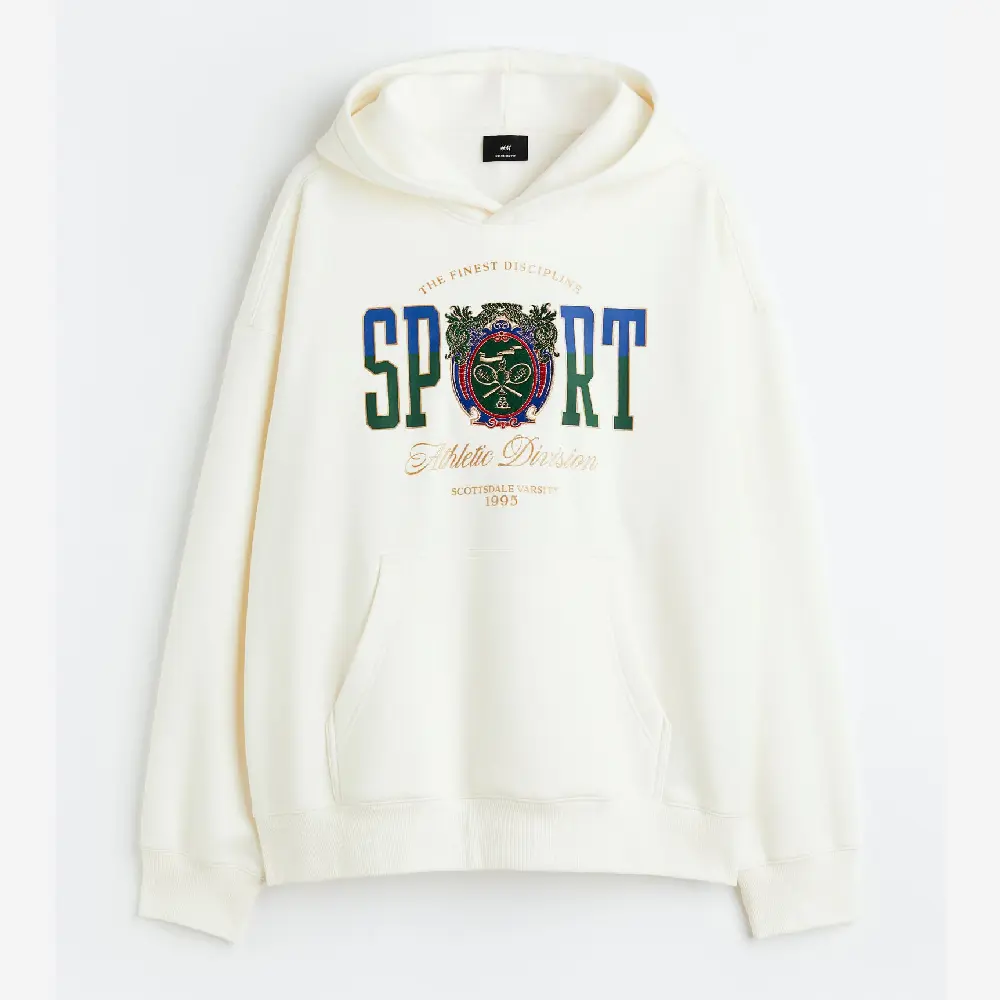 

Толстовка H&M Oversized Fit Sport, кремовый, Бежевый