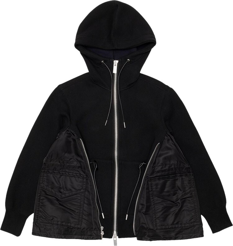 

Худи Sacai x Ma-1 Sponge Sweat Hoodie 'Light Grey', серый