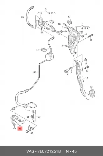 Цилиндр сцепления рабочий 7E0721261B VAG