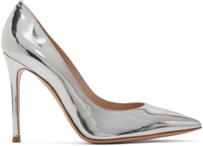 

Серебряные туфли на каблуке Gianvito 105 Gianvito Rossi