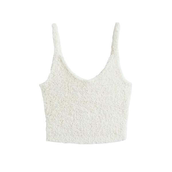 

Топ домашний H&M Fluffy Crop, светло-бежевый