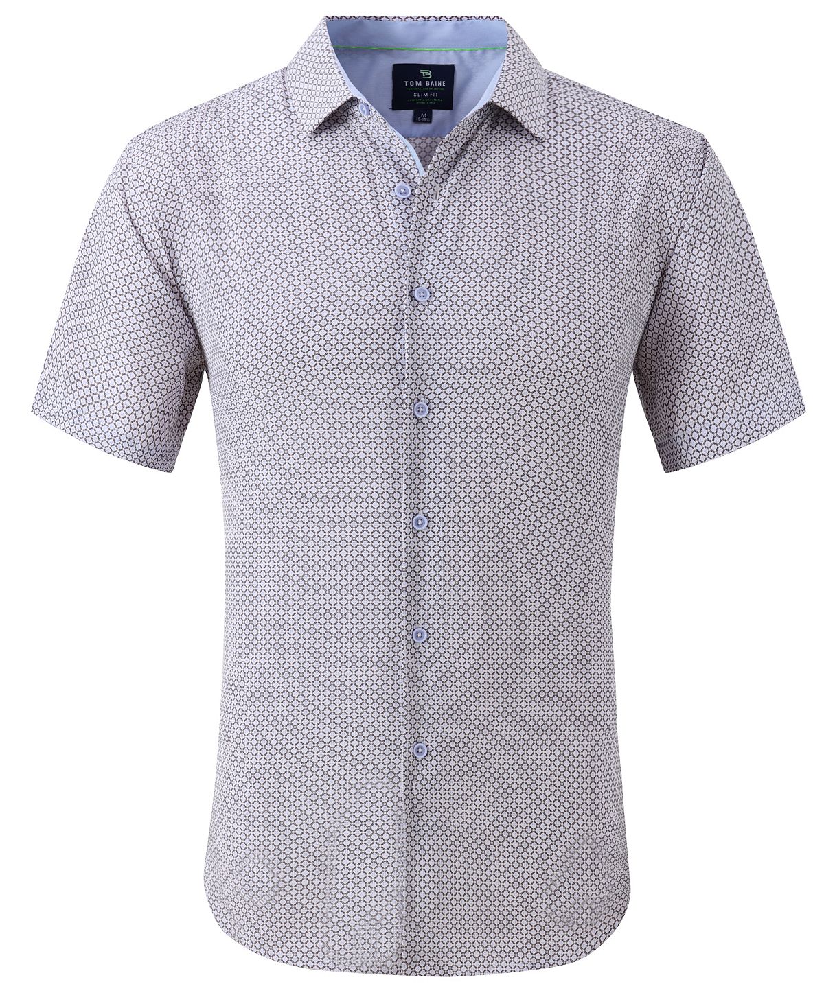 цена Мужская классическая рубашка slim fit с коротким рукавом на пуговицах Tom Baine, белый
