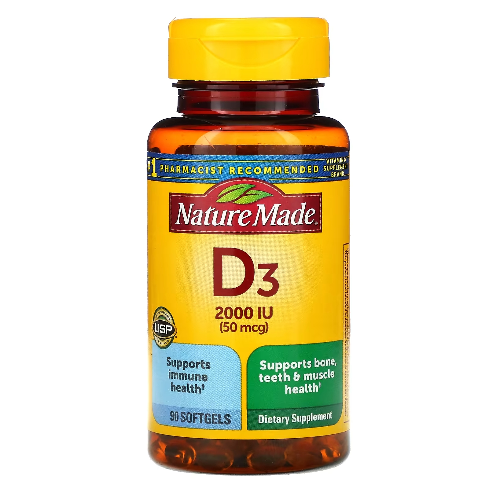 Витамин D3 Nature Made, 90 капсул nature s truth усвояемый кальций плюс витамин d3 120 капсул быстрого действия