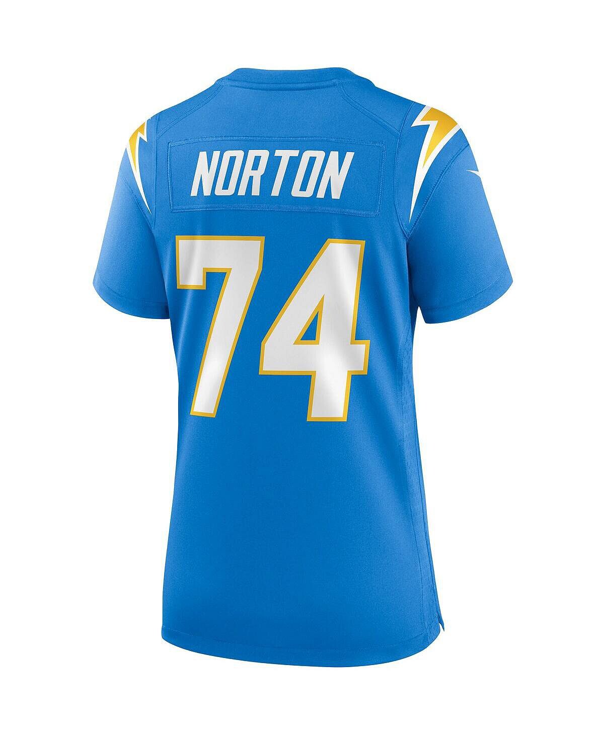 

Женское джерси storm norton powder blue los angeles chargers game Nike, синий